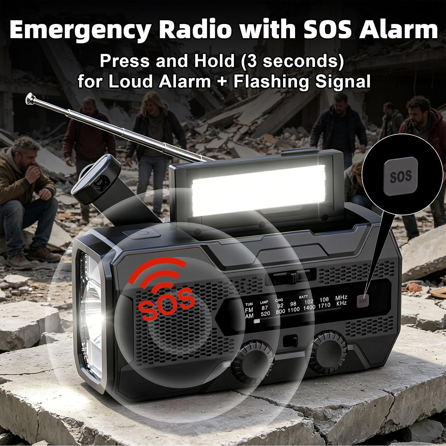 Wind Up Solar Radio 10000mAh: image 6