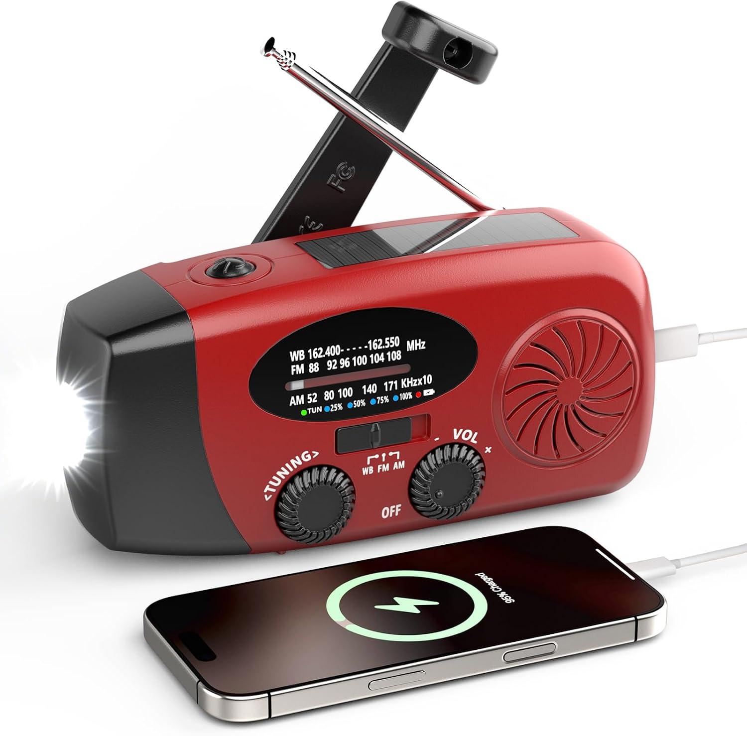 Wind Up Solar Radio 2000mAh: image 1