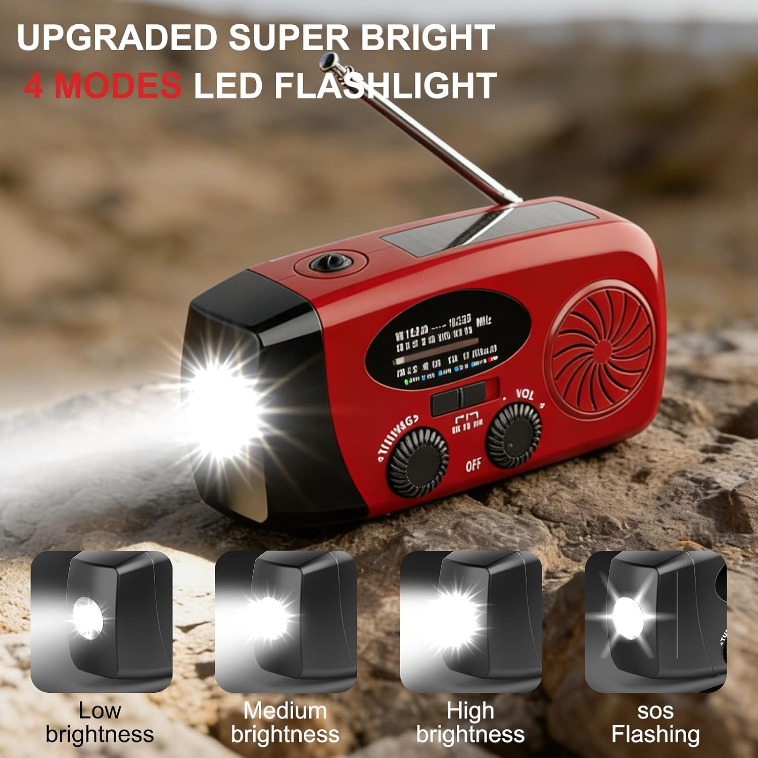 Wind Up Solar Radio 2000mAh: image 4