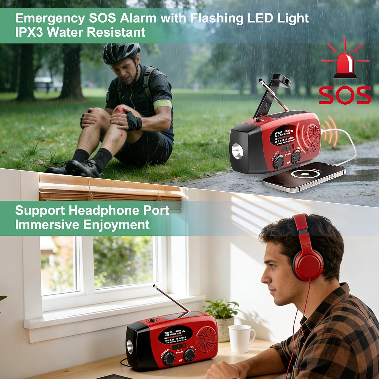 Wind Up Solar Radio 2000mAh: image 5