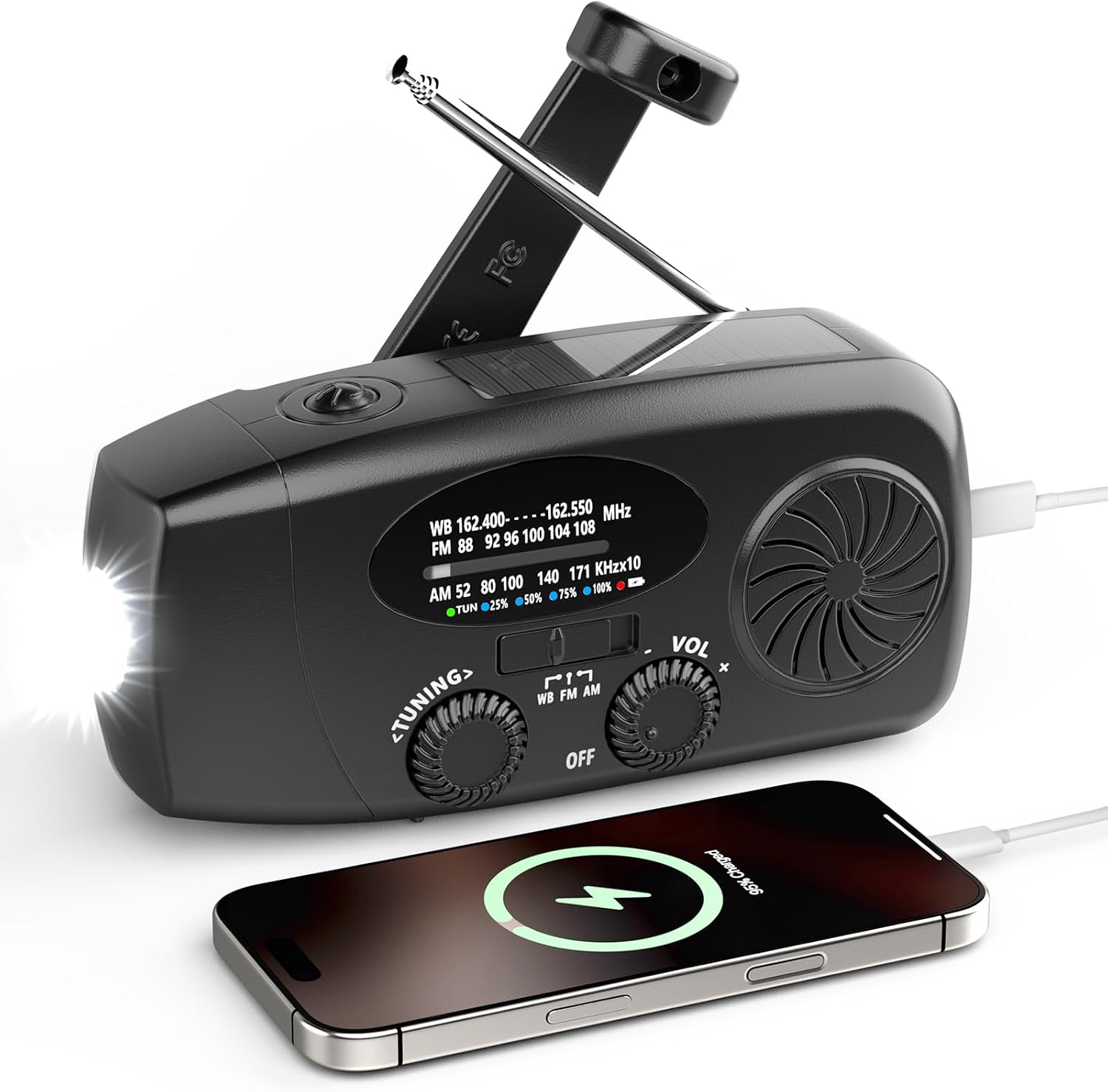 Wind Up Solar Radio 2000mAh: image 7