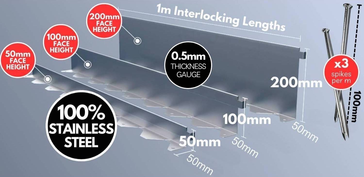 Stainless Steel Garden Edge - 50mm Face Height (per m): image 9