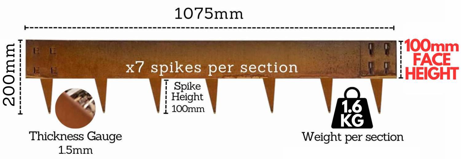 Weathered Steel Landscaping Edge - 100mm Face Height (per m): image 8