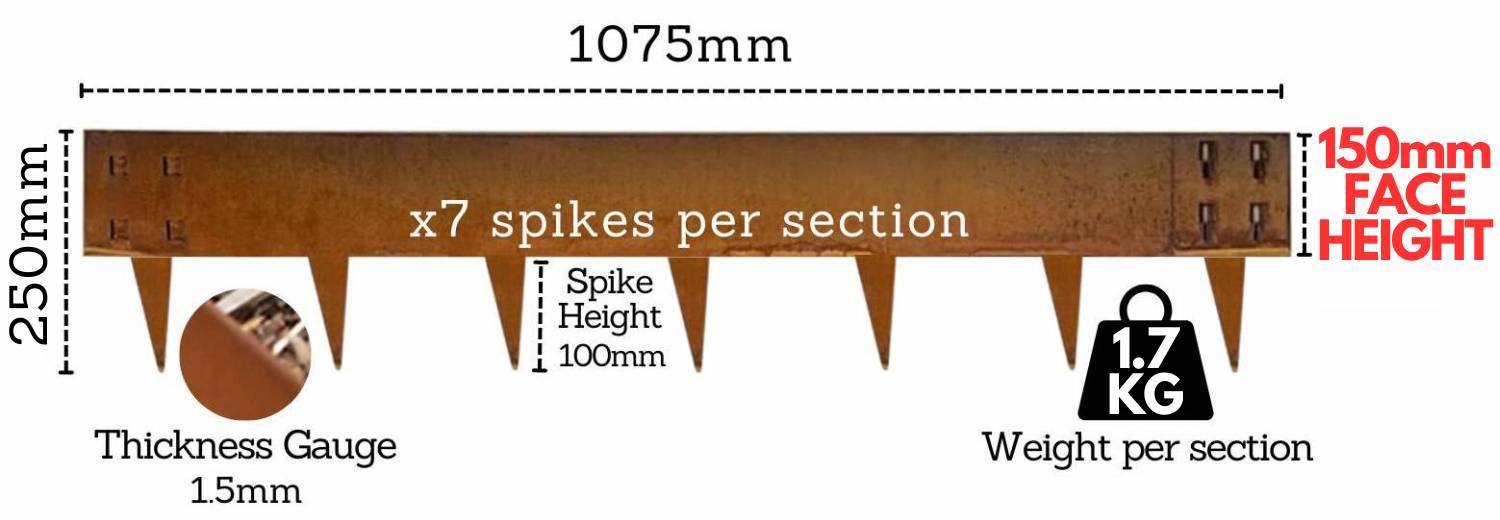 Weathered Steel Landscaping Edge - 100mm Face Height (per m): image 9