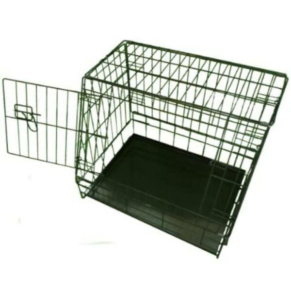black folding dog crate